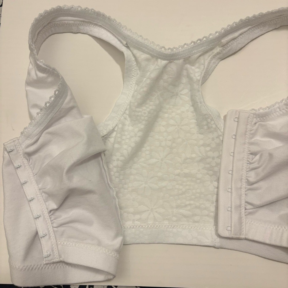 Glamorise Front-Close Cotton Blend T-Back Comfort Bra Women's 42DDF White - Picture 8 of 10